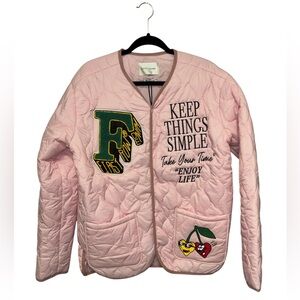 First Row Pink Quilted Puffer Jacket Women’s Size: Medium NWT